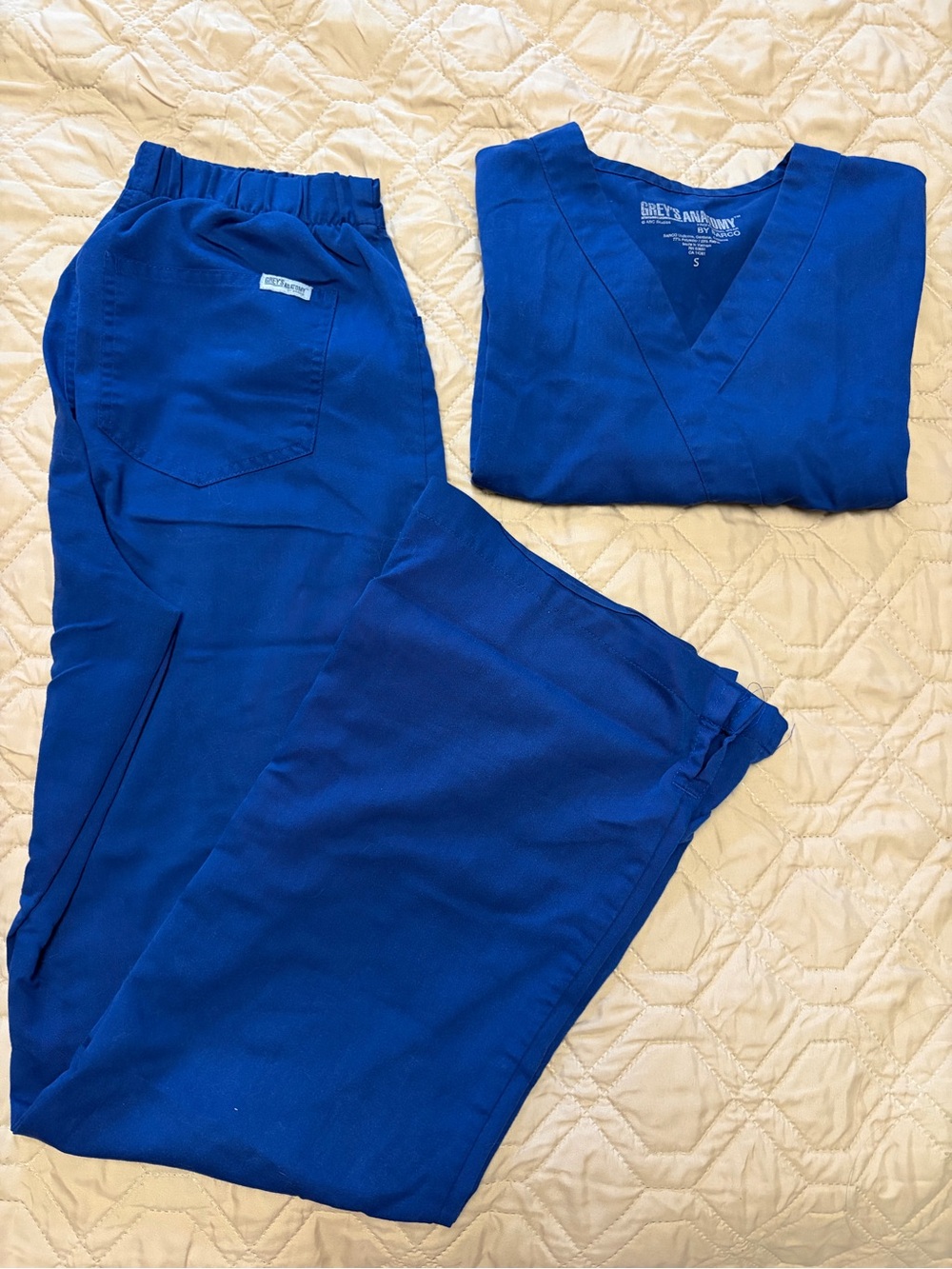 Grey's Anatomy Royal Blue Women's Scrub Top & Jogger Pants